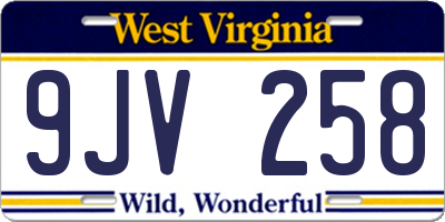 WV license plate 9JV258