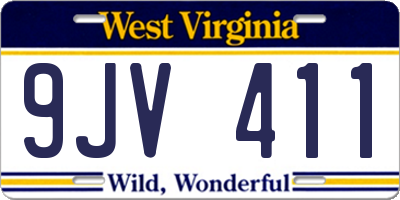WV license plate 9JV411