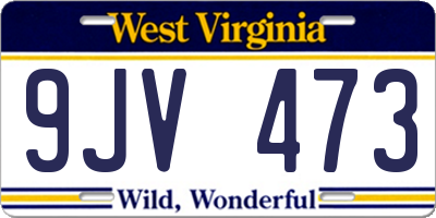 WV license plate 9JV473
