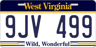 WV license plate 9JV499