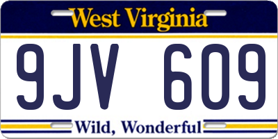 WV license plate 9JV609
