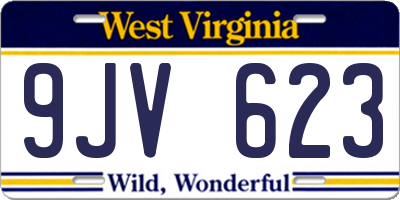 WV license plate 9JV623