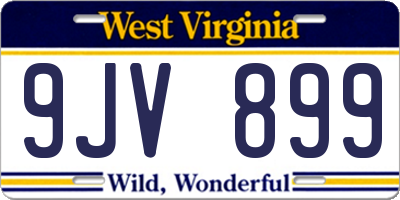 WV license plate 9JV899