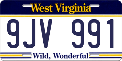 WV license plate 9JV991