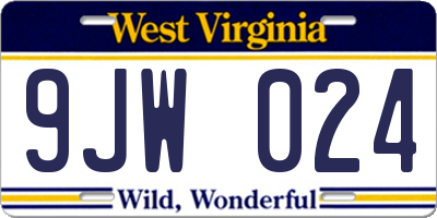 WV license plate 9JW024