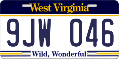 WV license plate 9JW046