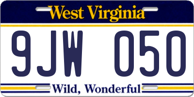 WV license plate 9JW050