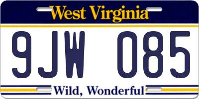 WV license plate 9JW085