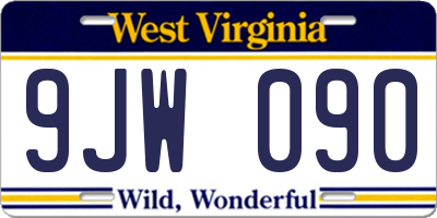 WV license plate 9JW090