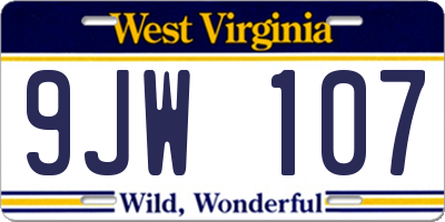 WV license plate 9JW107