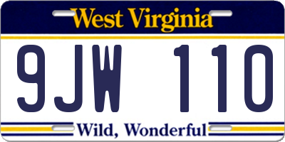 WV license plate 9JW110