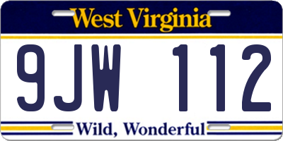 WV license plate 9JW112
