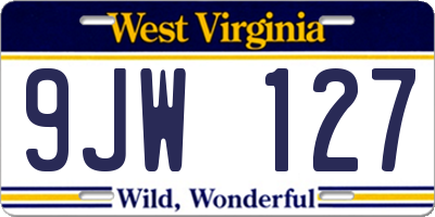 WV license plate 9JW127