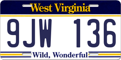 WV license plate 9JW136