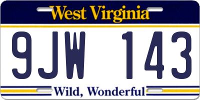 WV license plate 9JW143