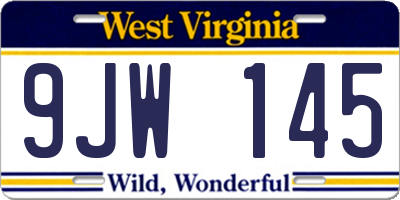WV license plate 9JW145