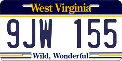 WV license plate 9JW155