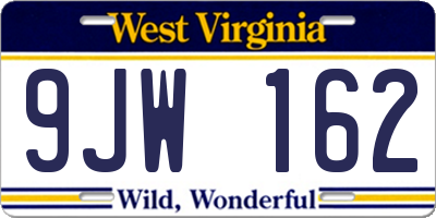 WV license plate 9JW162