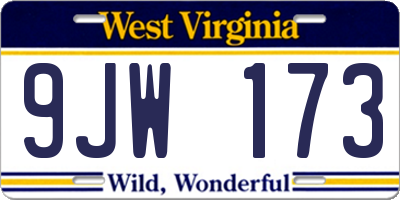 WV license plate 9JW173