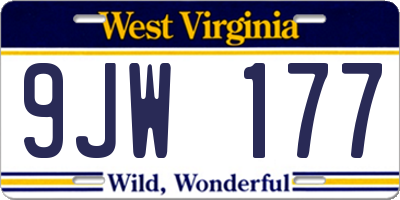 WV license plate 9JW177