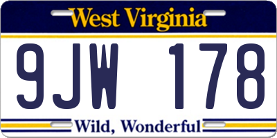 WV license plate 9JW178
