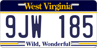 WV license plate 9JW185