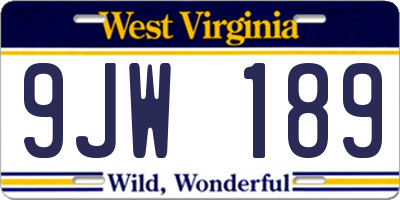 WV license plate 9JW189