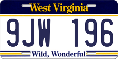 WV license plate 9JW196