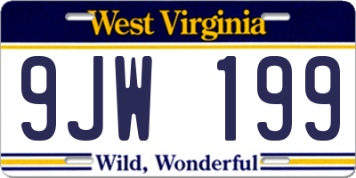 WV license plate 9JW199
