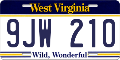 WV license plate 9JW210