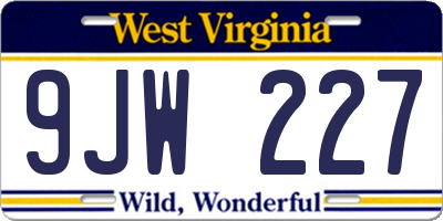 WV license plate 9JW227