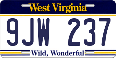 WV license plate 9JW237