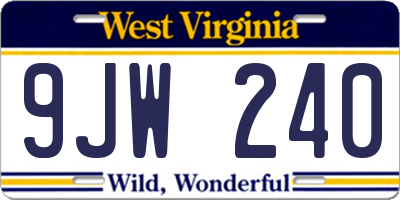WV license plate 9JW240