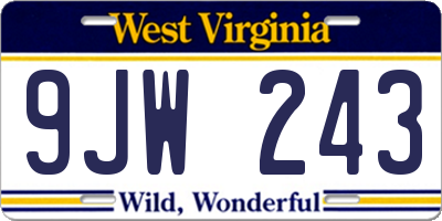 WV license plate 9JW243