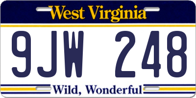 WV license plate 9JW248