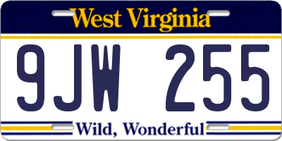 WV license plate 9JW255