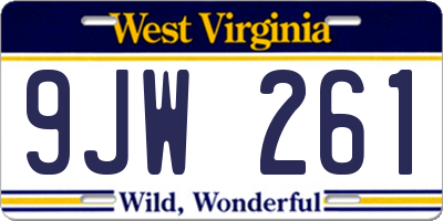 WV license plate 9JW261