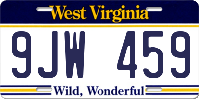 WV license plate 9JW459