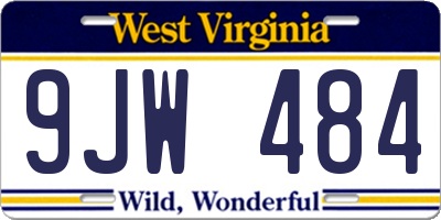 WV license plate 9JW484