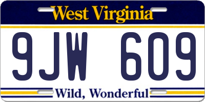 WV license plate 9JW609