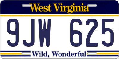 WV license plate 9JW625