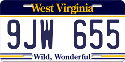 WV license plate 9JW655