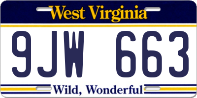 WV license plate 9JW663