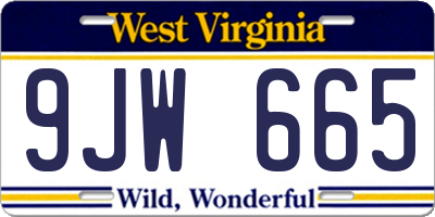 WV license plate 9JW665