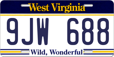 WV license plate 9JW688
