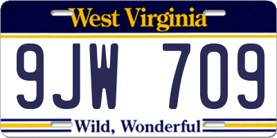 WV license plate 9JW709