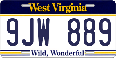 WV license plate 9JW889