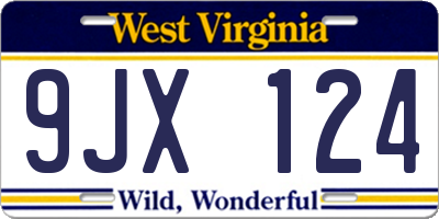WV license plate 9JX124