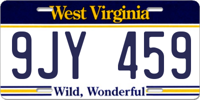 WV license plate 9JY459