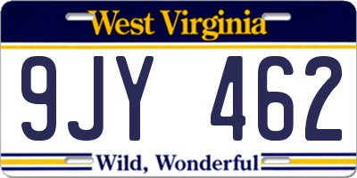 WV license plate 9JY462